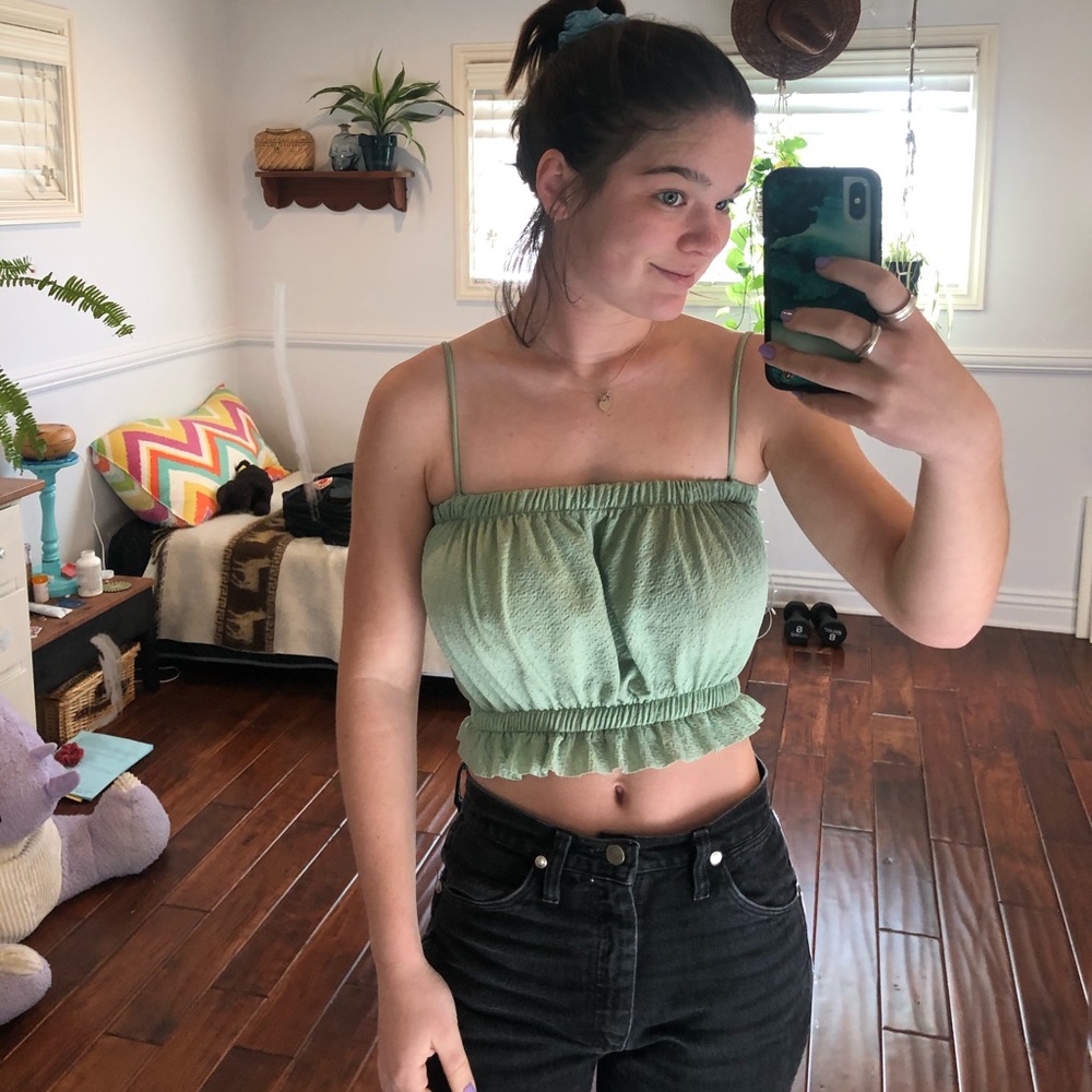Green tank top